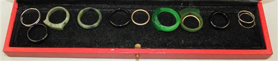 A group of Chinese jadeite hardstone and paste jewellery, 20th century,